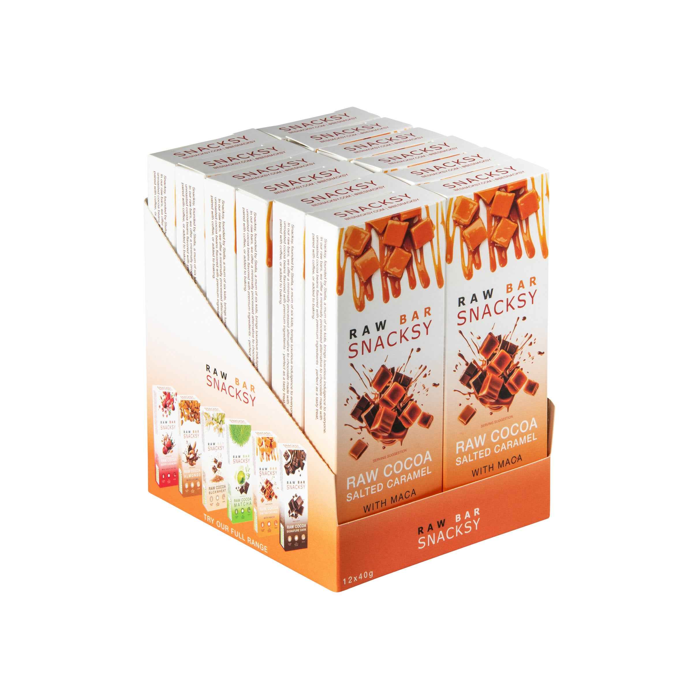 12 x 40g - SALTED CARAMEL WITH MACA