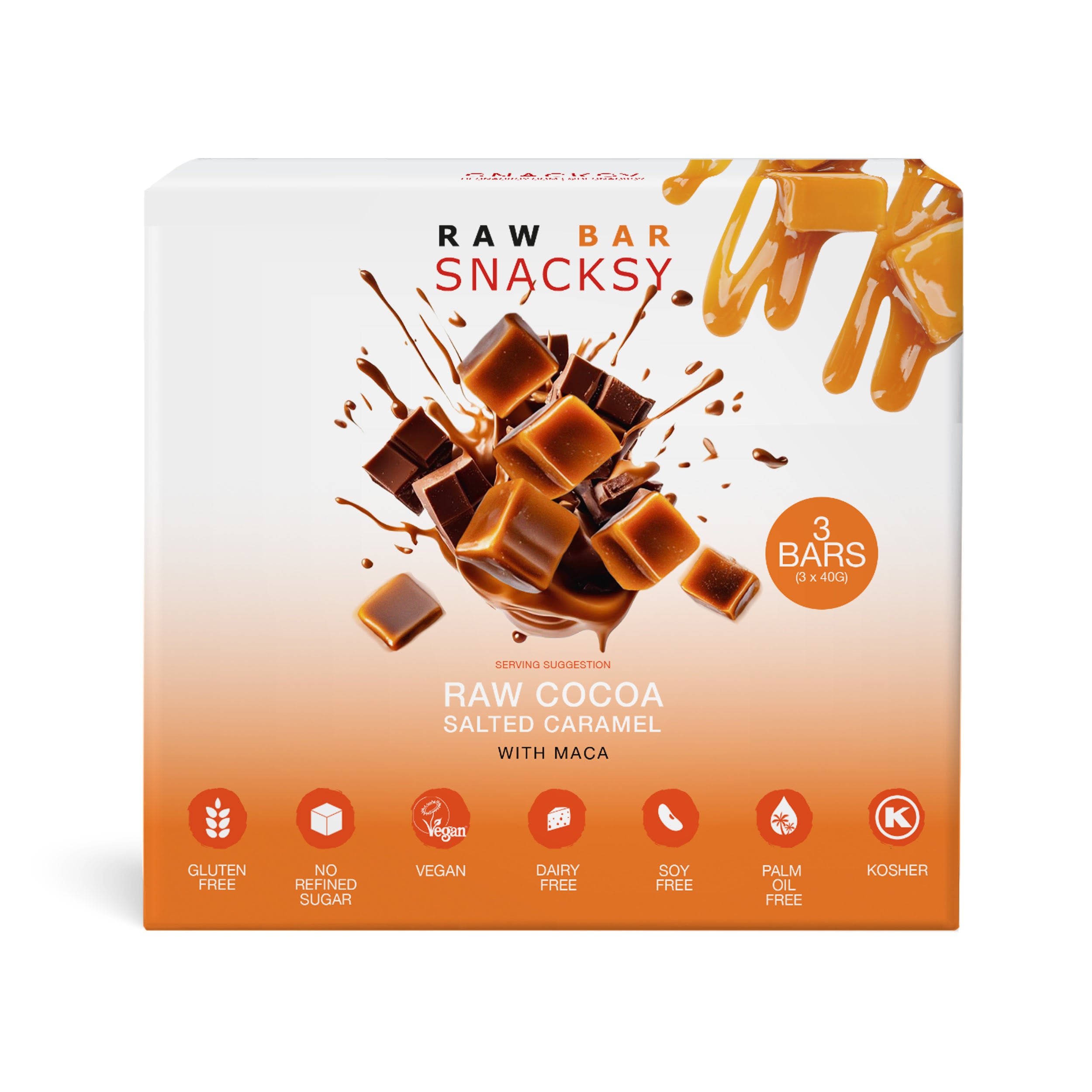 3 x 40g - SALTED CARAMEL WITH MACA